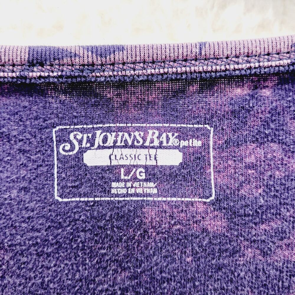 T-Shirt Purple Pink Y2K Rose Cherry Blossoms Bloomcore Whimsycore Casual Size L - Picture 6 of 8